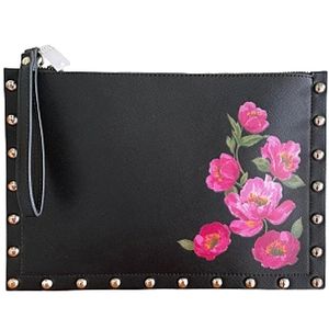White House Black Market Black Flora Clutch